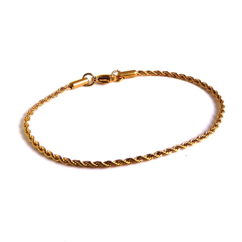 LUXSTAR Anklet, Twist Chain, Thin, Hypoallergenic, Stainless Steel, Men's, Women's,