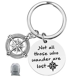 Not All Those Who Wander are Lost Keychain Inspirational Gift Inspirational Jewelry for Wanderer Traveler Graduation Gift Christmas Gift Birthday Gift Travel Gift