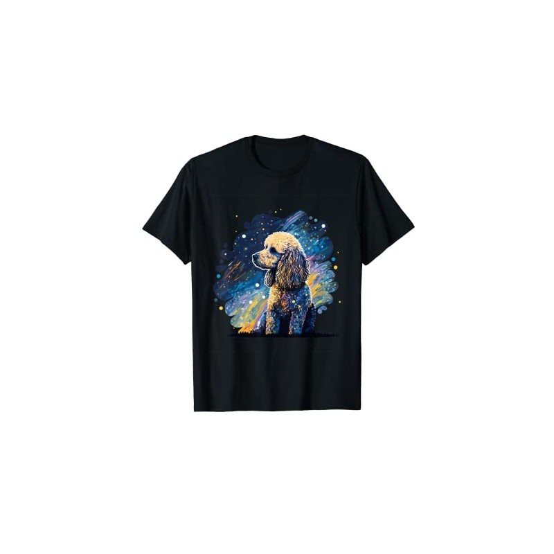 Poodle Starry Night Van Gogh Poodle Mom Dad Owner T-Shirt