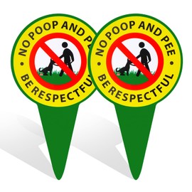 No Dog Poop Signs for Yard - No Poop and Pee Be Respectful for Outdoor Lawn and Garden