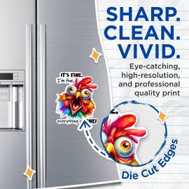 (2 Pack) It's Fine, I'm Fine, Everything Is Fine! Magnets - Funny Sarcastic Sarcasm - 5" On Longest Side - Premium Magnet - for Cars, Refrigerators, Toolboxes, Lockers - Made in USA - MAG1043