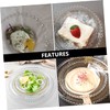 CIYODO 1pcs Pearl Edge Glass Plate Elegant Fruit Salad Dish