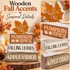 Wooden Fall Tabletop Decor for Seasonal Decorating – 4-Piece Maple