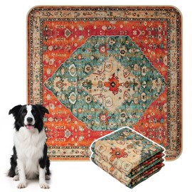 HAOCOO Washable Pee Pads for Dogs, Super Absorbent Reusable Puppy Training Pads, (2 Pack) 2Ft x 2Ft Red Waterproof Leak-Proof and Non-Slip Whelping Pads Potty Pads for Pet Housebreaking