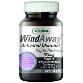 Lifeplan WindAway Activated Charcoal Capsules 334mg. Rapid Release. to Reduce Flatulence & Build up of inetinal Gas After Eating (270 Tablets)
