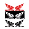 Honda 2 HONDA WING LOGO RED DECALS MOTORCYCLE RACING CAR