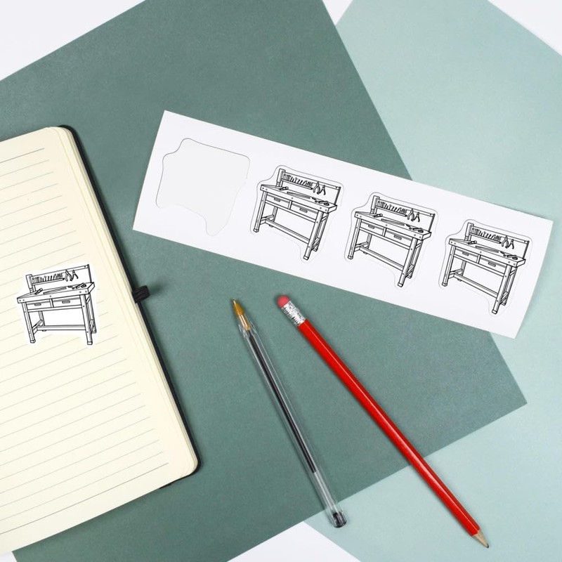 4 x Small 50mm 'Tools Workbench' Permanent Sticker Decals for