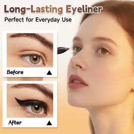 Waterproof Eyeliner Pencil, 2025 Waterproof Eyeliner Duo Sharpenable Eye Pencil, Longwearing Eye Makeup with Ultra-Fine Tip, Silky Smooth and Easy To Color (Pack of 1, Brown)