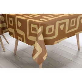 Le Jardin du Lin Kitchen Decoration Tablecloth Brown Tones 140 x 140 cm - Designed and Made in Turkey