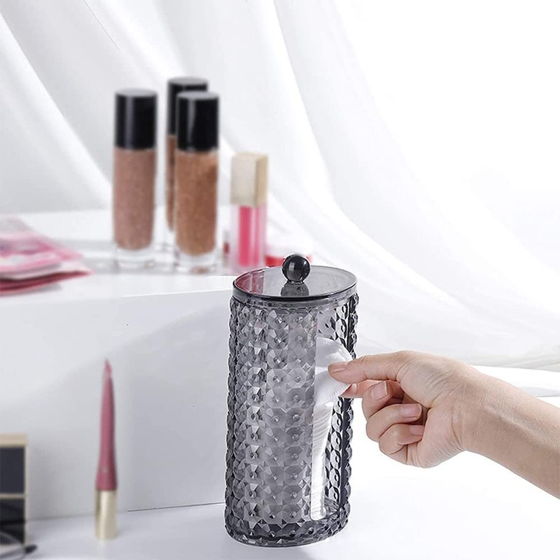 eKsdf Acrylic Cotton Pad Dispenser Cotton Pad Container with Lid
