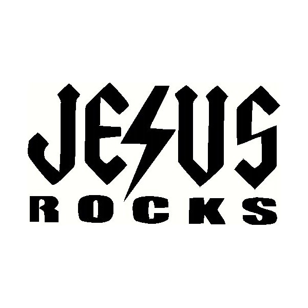 Jesus Rocks Hard Hat Stickers Pack of 3. AC/DC Logo.