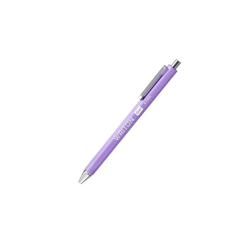 Writon Retractable Gel Pens, Comfort Barrel, 0.7mm Fine Point, Purple