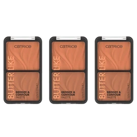 Catrice Butter Like Bronze & Contour Palette, Konturpuder, Nr. 010, Braun, langanhaltend, definierend, vegan, ohne Parabene, ohne Mikroplastikpartikel, Nanopartikel frei, 3er Pack (3x9g)