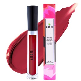 Aromi Matte Liquid Lipstick | Long-lasting, Dark Red Lip Color For Women, Waterproof, Maroon Shade, Vegan (Power Red)