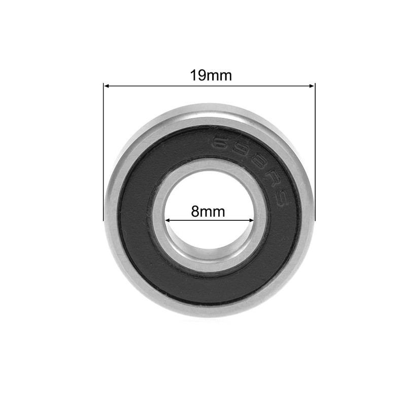sourcing map 698-2RS Ball Bearings 8 x 19 x 6