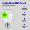 Feit Electric BPS14/SU/LED Non-Dimmable Led Bulb, 1.5 W, 120 V,