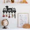 ORIGACH Dachshund Dog Wooden Key Holder for Wall Black Wood
