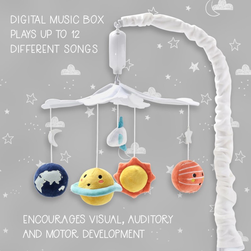 The Peanutshell Space Musical Crib Mobile