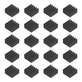 QUARKZMAN Pack of 20 9 x 9 x 5 mm Heatsinks Aluminium Radiator Heatsink Cooling with Fixed Sticker for Chip CPU Power Transistor FET IC Power Amplifier Black