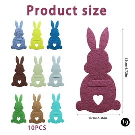 GWAWG Easter Money Gift Packaging, Felt Easter Bunny Money Gift Cases, Packaging for Money Gifts, Easter Gift for Children, Adults, Easter Decoration in Colourful Pack of 10