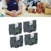 4Pcs Label Tape 12mm Waterproof Black On White Label Maker