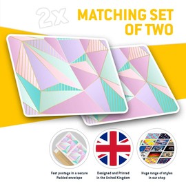 Rectangle Stickers (Set of 2) 10cm - Girls Geometric Art Deco Pattern Fun Decals for Laptops,Tablets,Luggage,Scrap Booking,Fridges, #21580