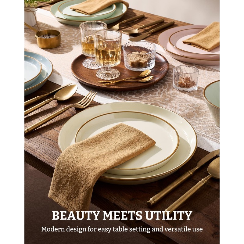 Famiware Saturn Dinnerware Sets, Plates and Bowls Sets for 4,