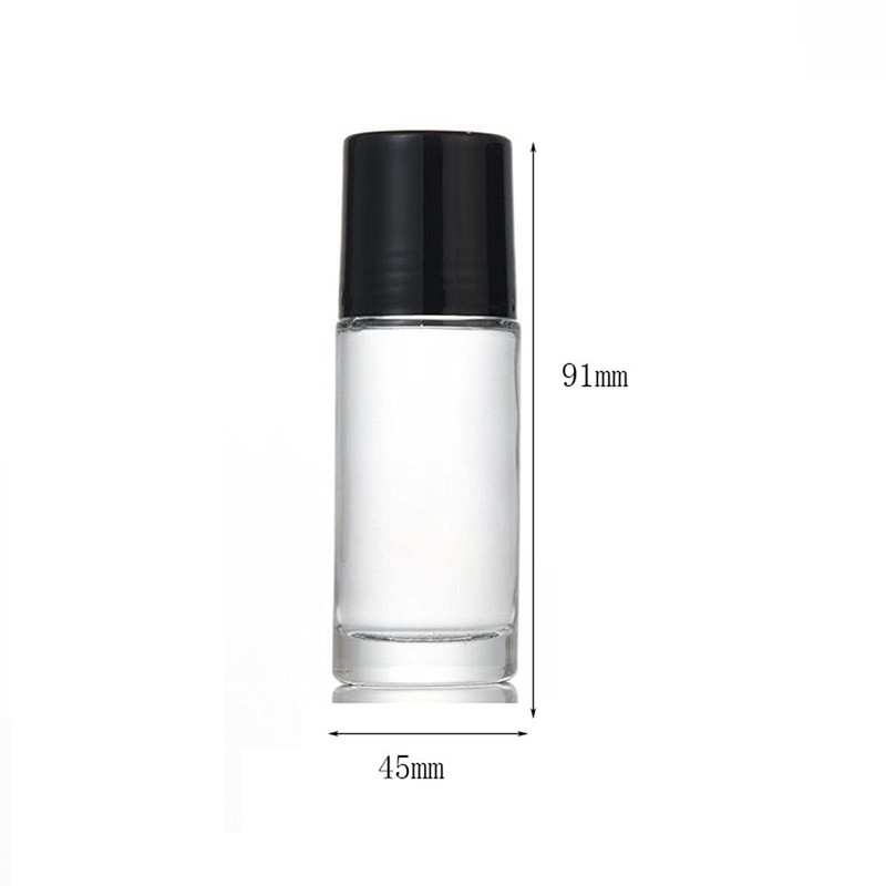 ConStore 2 Pcs 50ml/1.7oz Glass Deodorant Roller Bottle Empty Roll