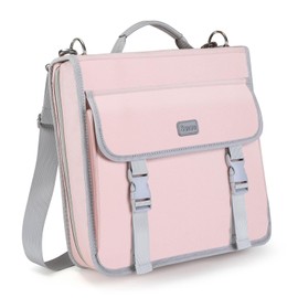 Banero 3" D-ring Zipper Binder with 700+ Sheets Capacity, 3-ring Zip Up Binder with Shoulder Strap for School, College, Office, Compatible with 13" MacBook & 12.9" Tablet (Light Pink)