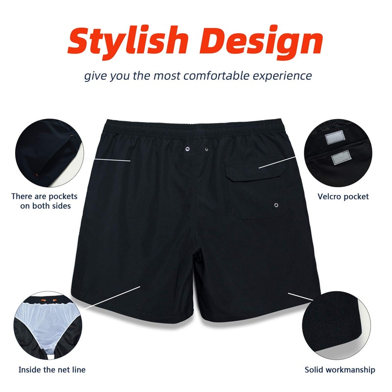 MEILONGER Men's Swim Trunks Swimwear, Quick Dry Beach Swimming Board