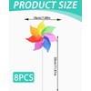 JUKOTA 8 Stück Vogelabwehr Windrad, Regenbogen Windrad Balkon, Windrad Kinder,
