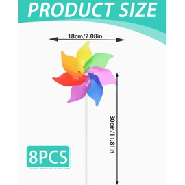 JUKOTA 8 Stück Vogelabwehr Windrad, Regenbogen Windrad Balkon, Windrad Kinder, Taubenabwehr windrad, Vogelabwehr Windrad Garten für Protect Garten, Balkon, Obstgarten, Hof