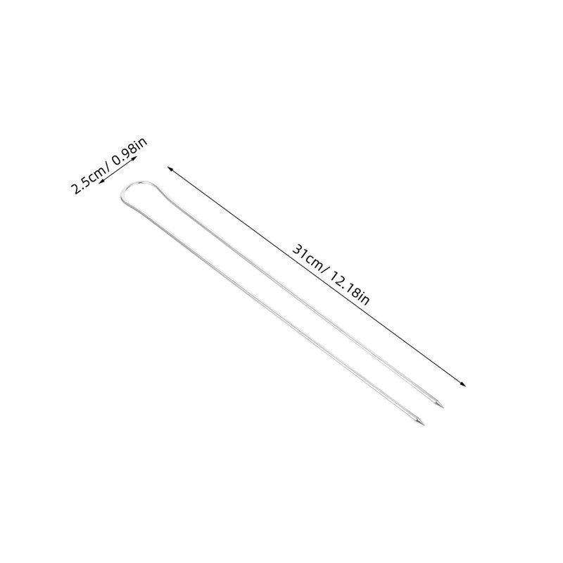 GLEAVI Family Size BBQ Tools 6 Stainless Steel U-skewers for