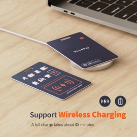 Rich&Ray Men/Women Smart Card with Key Case Leather Wallets, MFI-Certified Tracker Card Key Holder Wallet Small Size with 6 Keyrings Keychain for Organizer (Tracker Card with Key Case)