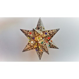 Unique and Beautiful Handmade Hanging Star Lamp with 12 Points! for Home and Garden Decor by SHOPIMUNDO. Outdoor Hanging Decorative Star Lantern with Marbles, You Will Love it