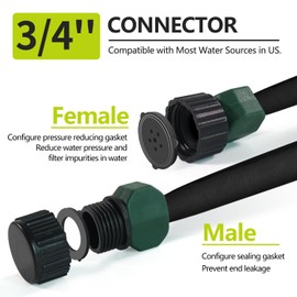 Holldoor 1/2'' Soaker Hoses for Garden 100 ft 2 Pack, Flat Soaker Hose 200 ft for Water Saving, Lightweight Garden Drip Line Watering Hoses for Irrigation System (100 ftx2)