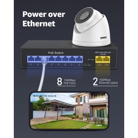 ANNKE 8+2 Port PoE Switch, @96W Compatible for Outdoor/Indoor Use, for PoE Camera, PC Desktop, etc.Fanless