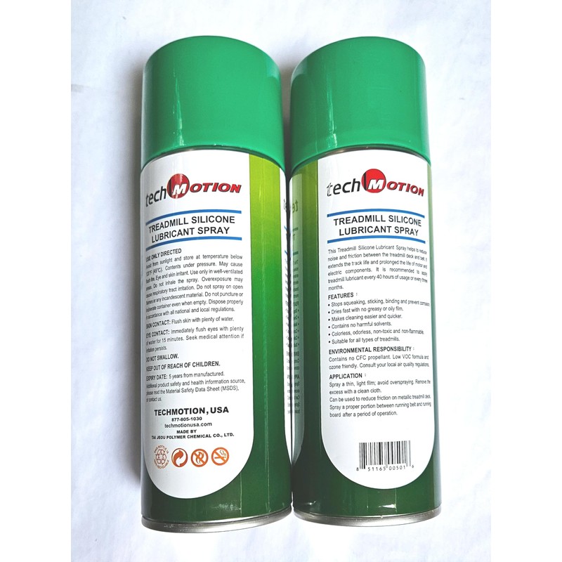 Techmotion Fitness 100% Silicone Treadmill Belt Lubricant Spray2pk