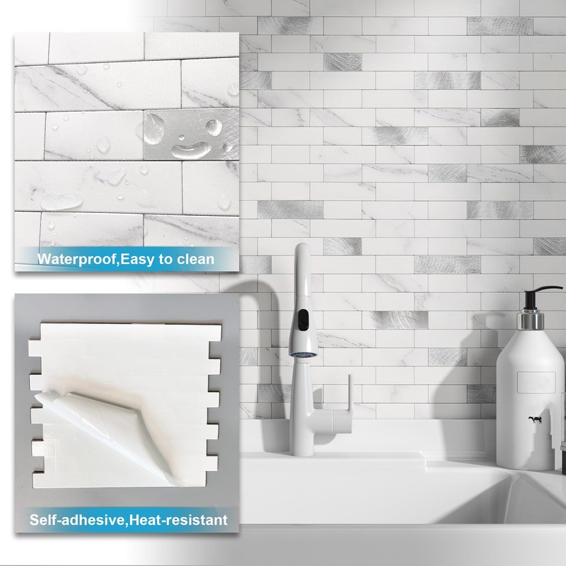 BeNice Kitchen Backsplash Peel and Stick Tile Stickers 3D Brick