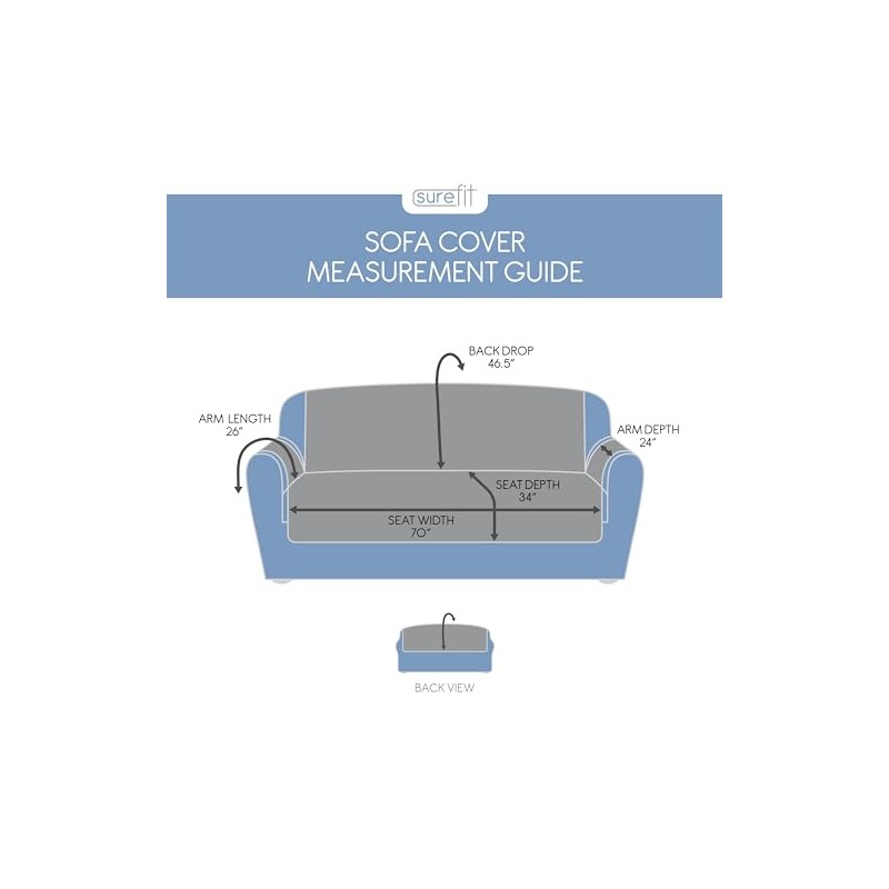 SureFit Mink Sofa Furniture Cover in Dark Gray