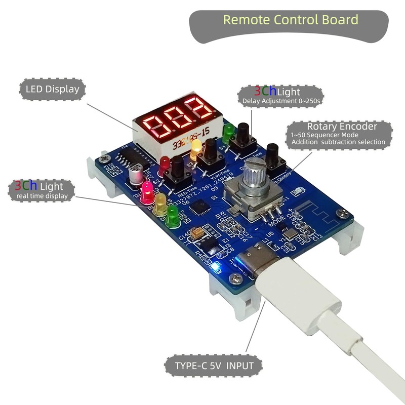 Remote 3 Channel Light Cycle Controller Sequencer with 50+ Modes