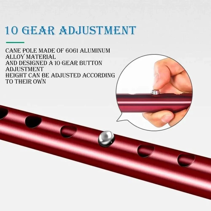 Toolzia Adjustable Aluminum Alloy Walking Cane with LED Light