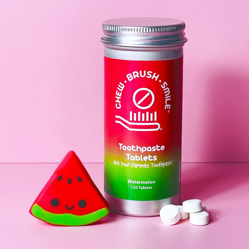 Chew Brush Smile Toothpaste Tablets Watermelon 120 Count