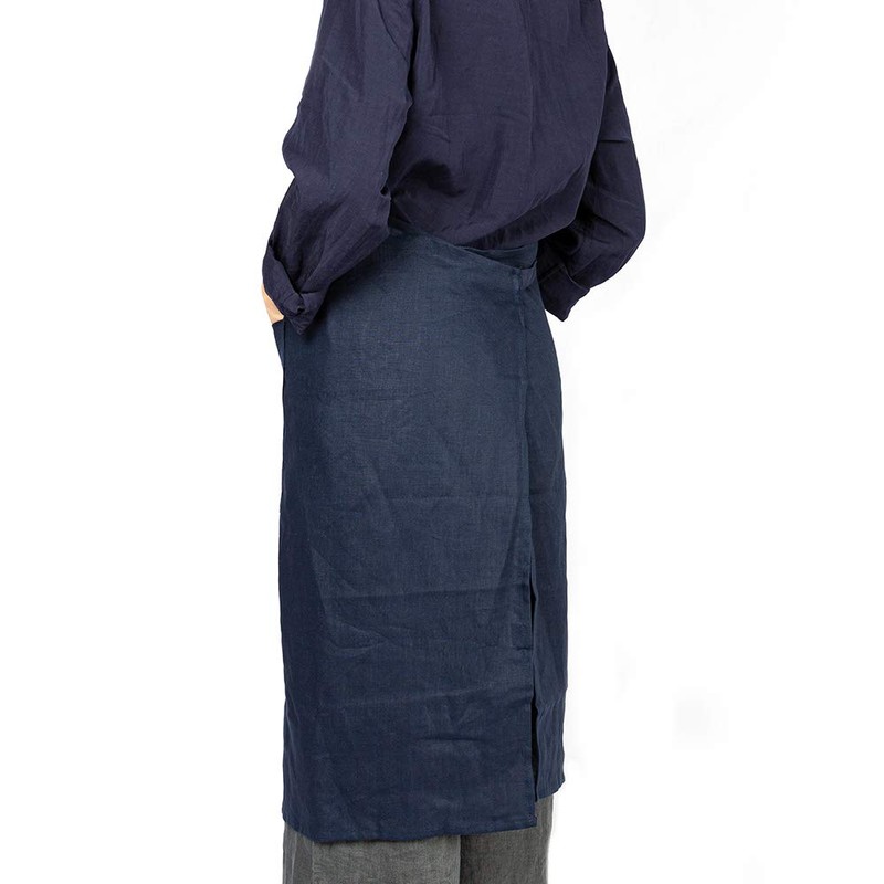 ATLINIA 100% Linen Adjustable Apron with Button Kitchen Apron for