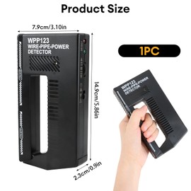 Wpp123 Wire Pipe Detector Wall Scanner Metal Stud Finder Electric Cable Power Detector Handheld Wall Scanner with Alarm Adjustable Sensor High Sensitivity for Metal Wires Wood Cable Stud Pipes Black