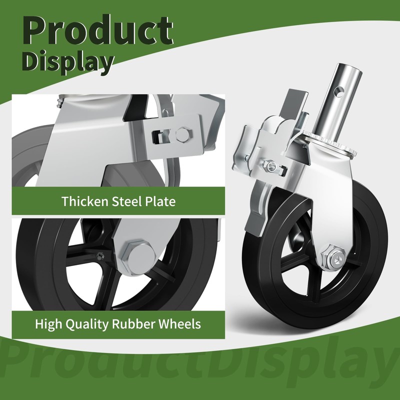 OK5STAR 8 Inch Scaffolding Wheels, Scaffold Caster with Dual Locking