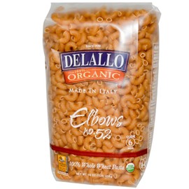 DeLallo, Elbows No. 52, 100% Organic Whole Wheat Pasta, 16 oz (454 g)(Pack of 1)