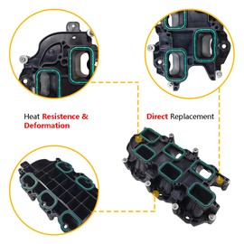 Lower Intake Manifold with Gasket Fit for 2011-2018 Jeep Grand Cherokee Wrangler, Dodge Grand Caravan Durango Charger, Chrysler 200 300 Town & Country, RAM 1500 ProMaster, 3.6L V6 | OE# 05184199AF