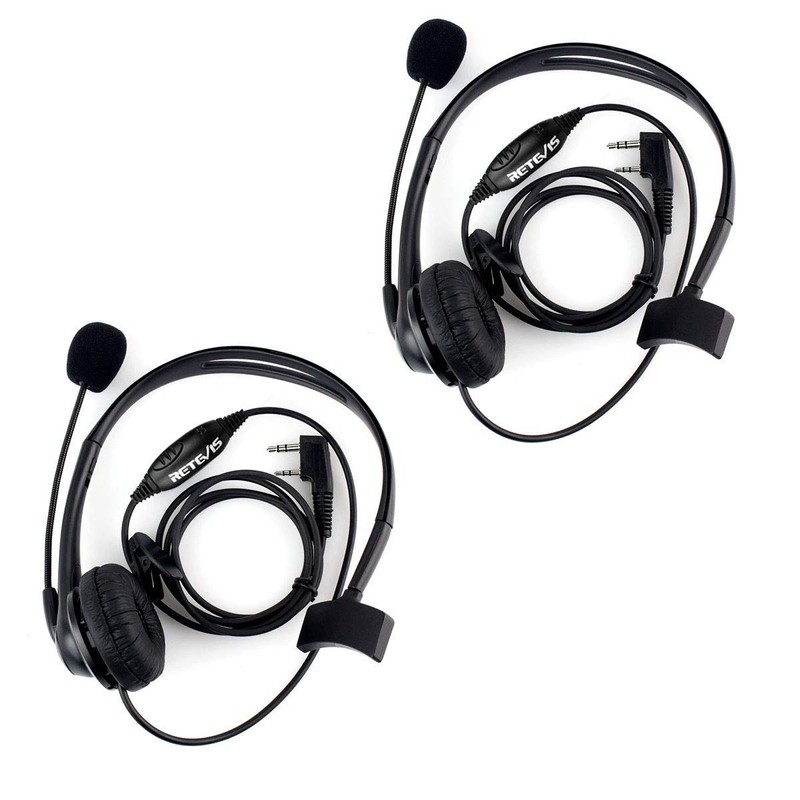 Retevis Passive Noise Cancelling Overhead Headset, Walkie Talkie Earpiece with