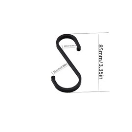 Pack of 12 S Hooks, Black, Kitchen Hooks, Heavy Duty Aluminium Hanging Hooks, S Hooks, Small Heavy Duty Hooks, Double Hooks, Hanging Hooks for Hooks, Wardrobe, Kitchen Hooks, Wardrobe Hooks, Clothes